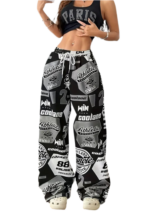 Women’s Wide-Leg Graphic Track Pants