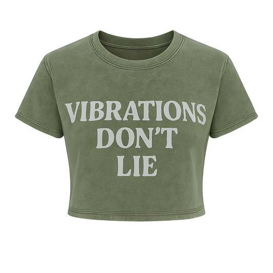 VIBRATIONS DON’T LIE CROPPED WOMEN’S TEE