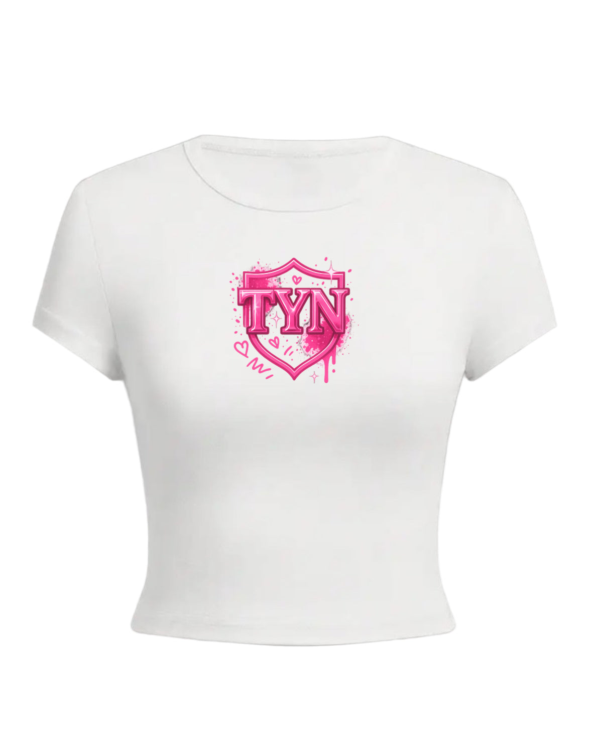 TYN Women’s Pink Graffiti Heart Crop Top
