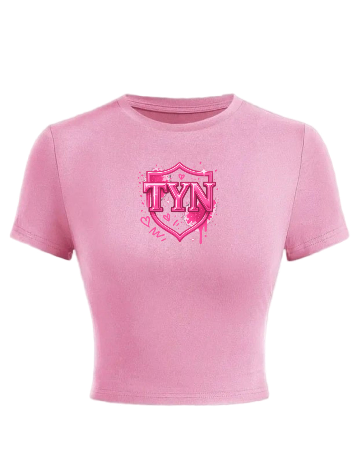 TYN Women’s Pink Graffiti Heart Crop Top