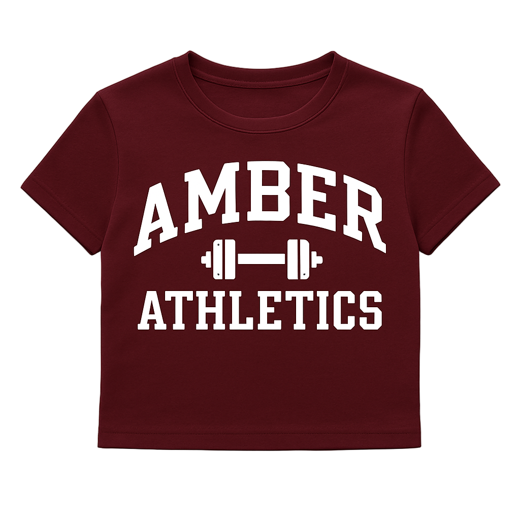 Amber “Athletics” Tee – Burgundy