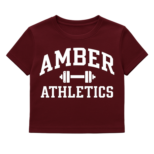 Amber “Athletics” Tee – Burgundy