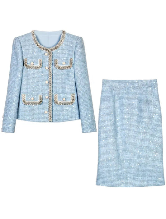 Women’s Sapphire Tweed Two-Piece Set