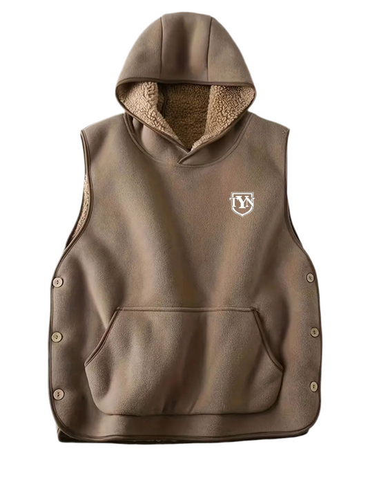 TYN Unisex Cozy Crest Hooded Fleece Vest