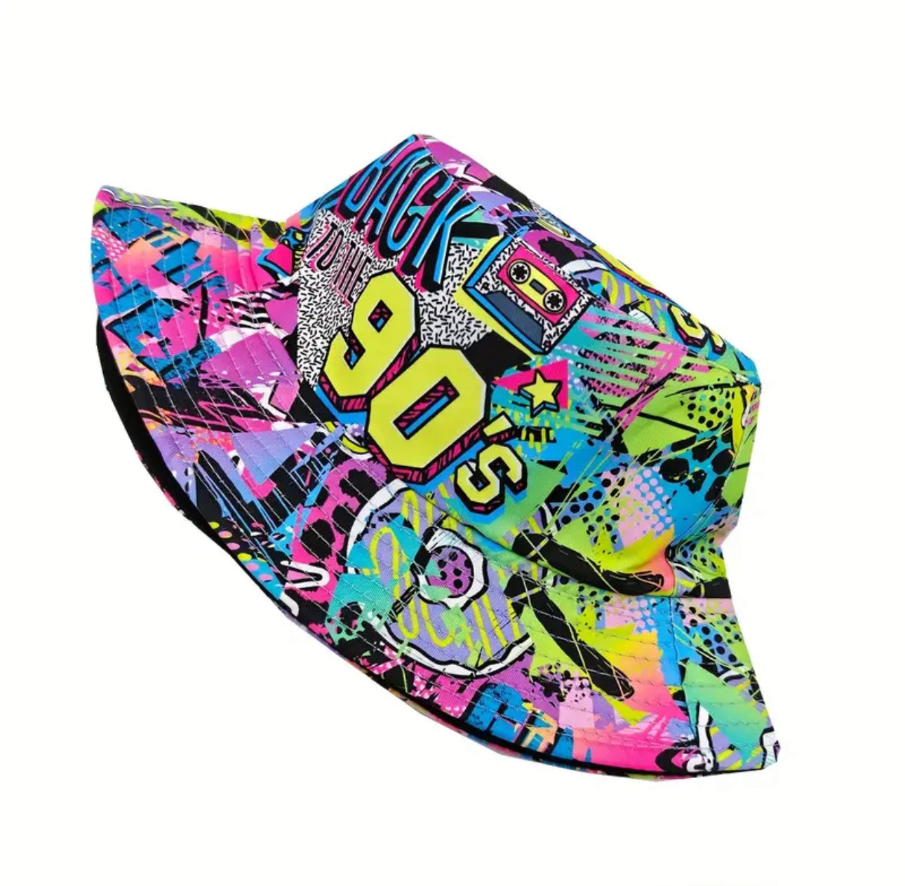 90s Graffiti Bucket Hat – Retro Street Style