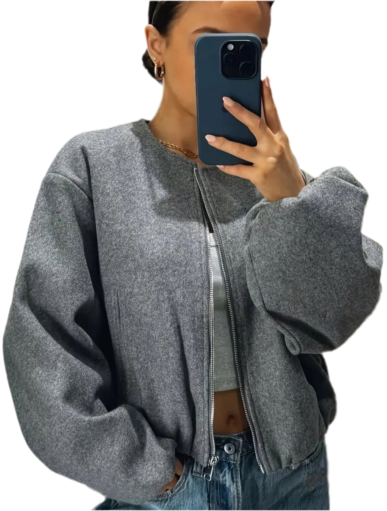 Women’s Refined Aviator Zippered Jacket