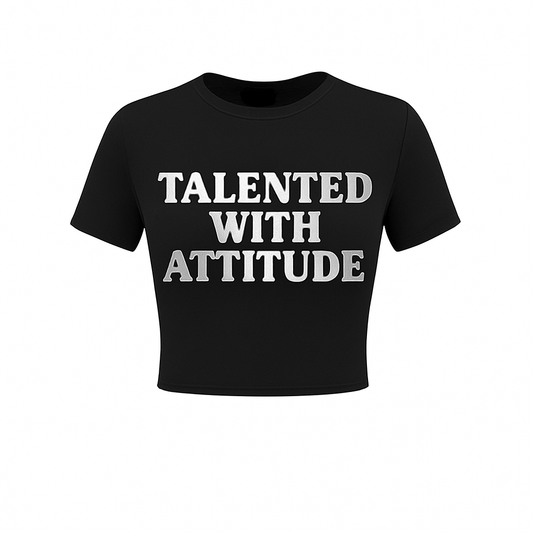 Women’s Talented With Attitude Reflective Crop Top