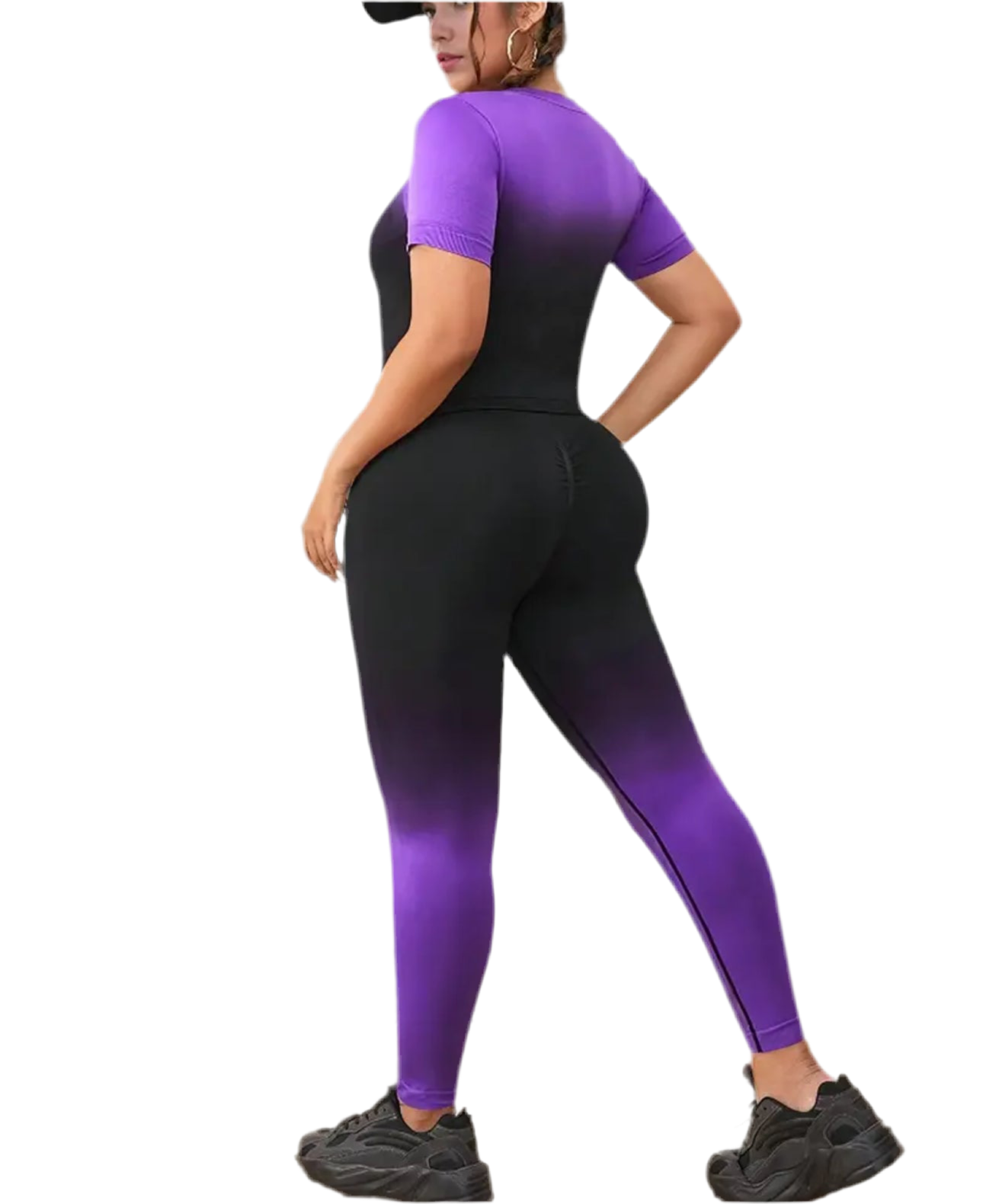 TYN women’s Plus Size PeachPulse Yoga Shorts Set