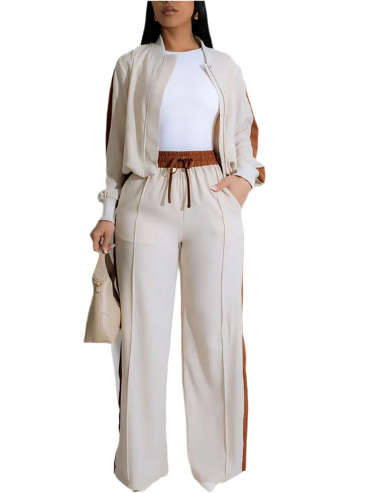Women’s Elegant Zip Two-Piece Set
