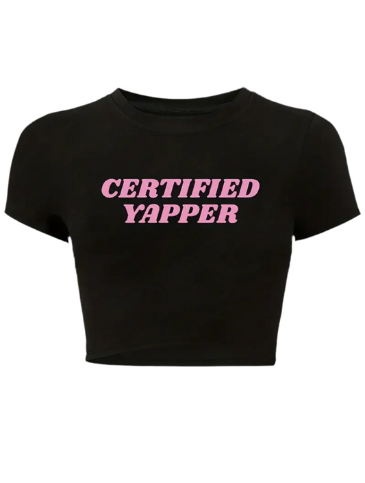 Women’s Letter Print Crop Tee