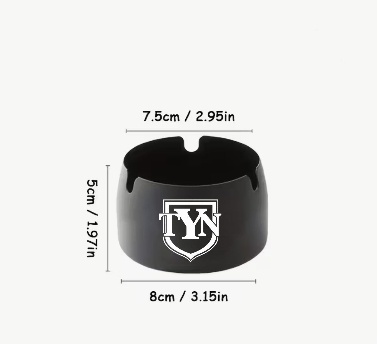 TYN Steel Crest Stainless Steel Ashtray