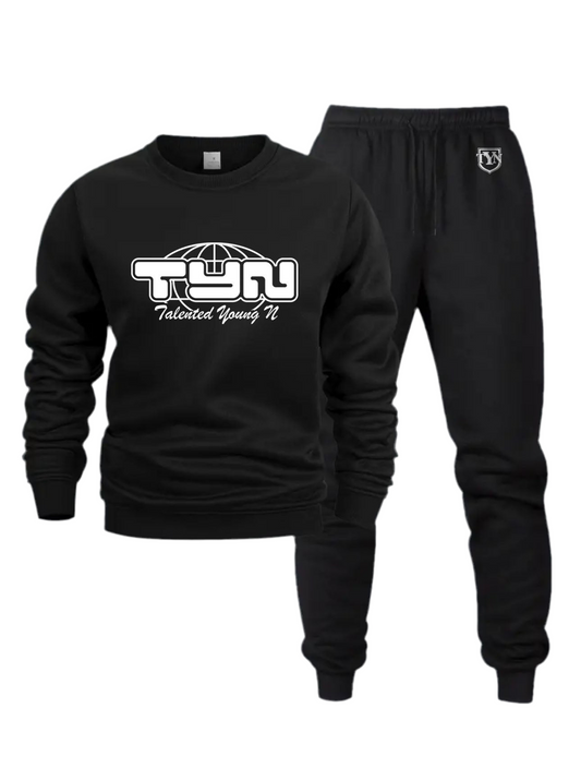 TYN Men’s Solid Color Sweatshirt & Jogger Set