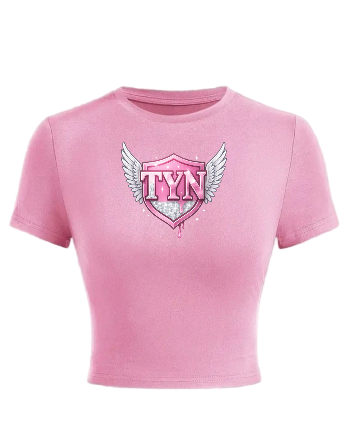 TYN Women’s Pink Angel Wings Crop Tee