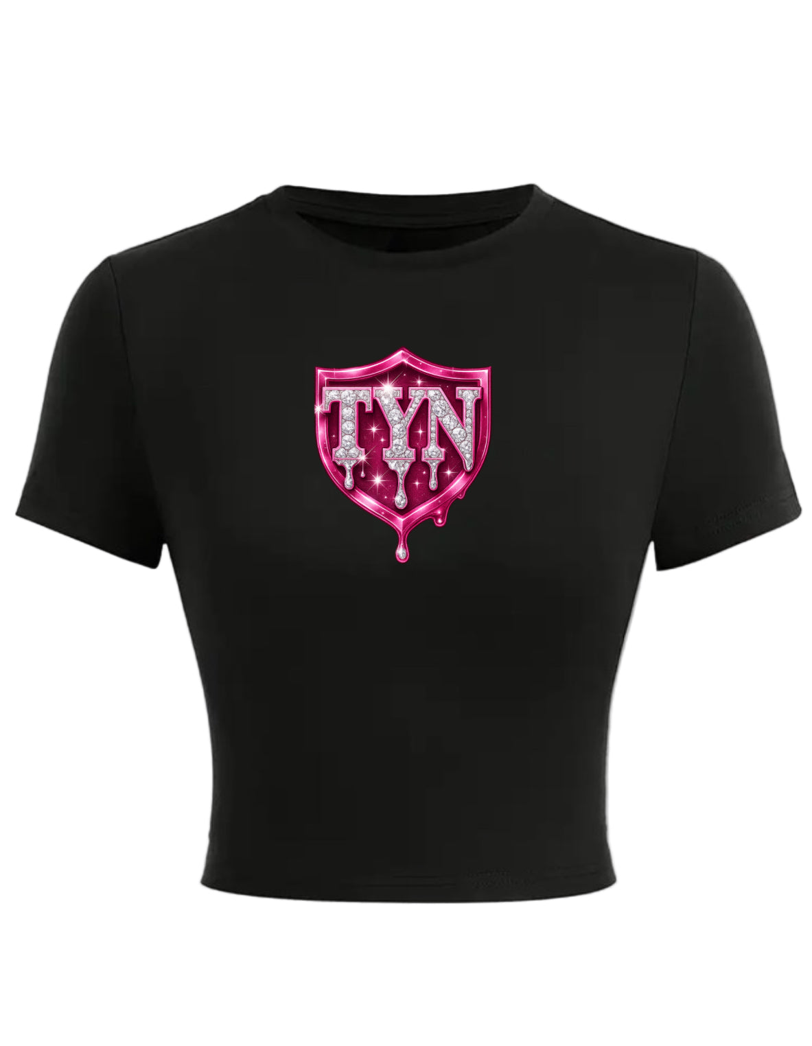 TYN Women’s Pink Diamond Drip Crop Tee
