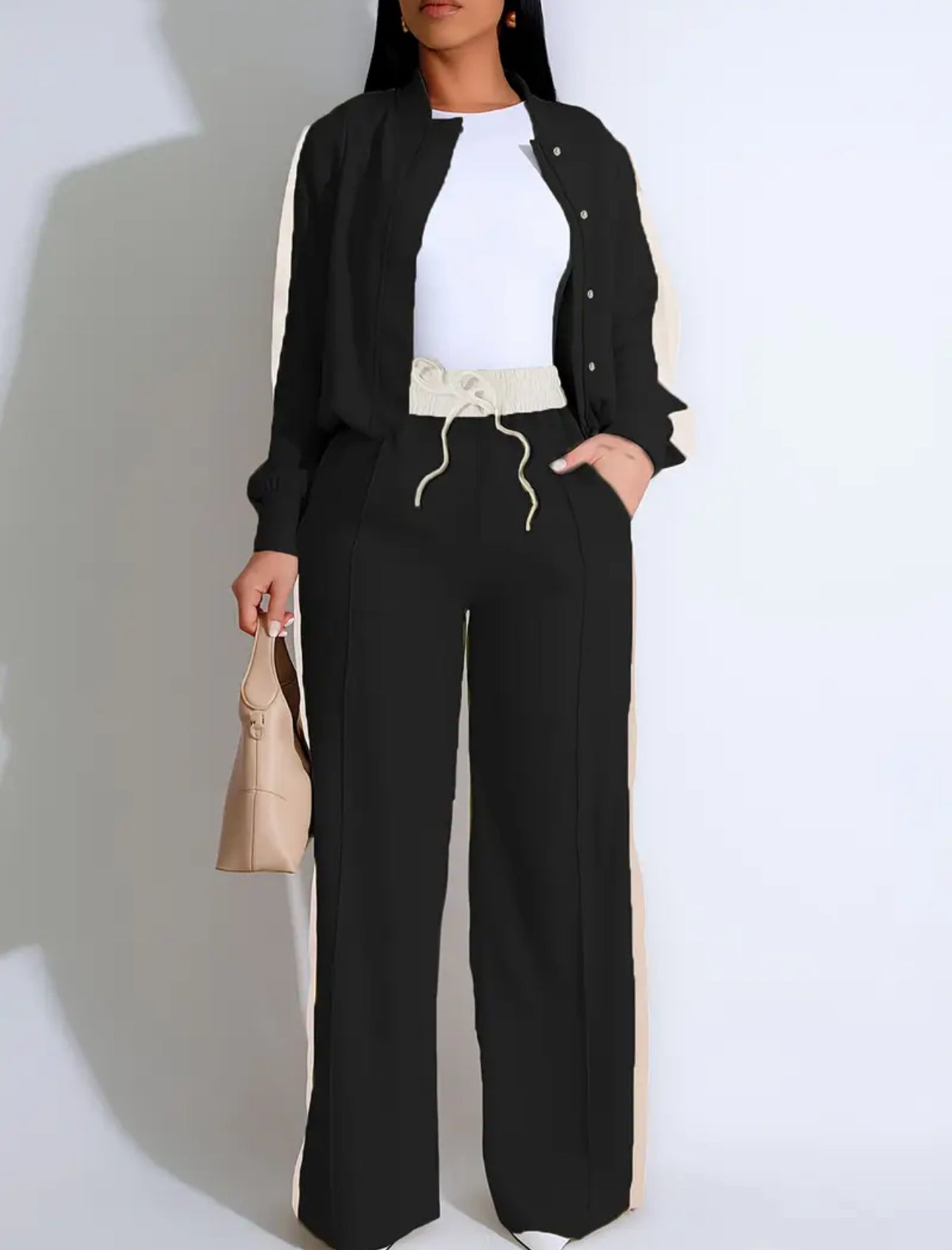 Women’s Elegant Zip Two-Piece Set