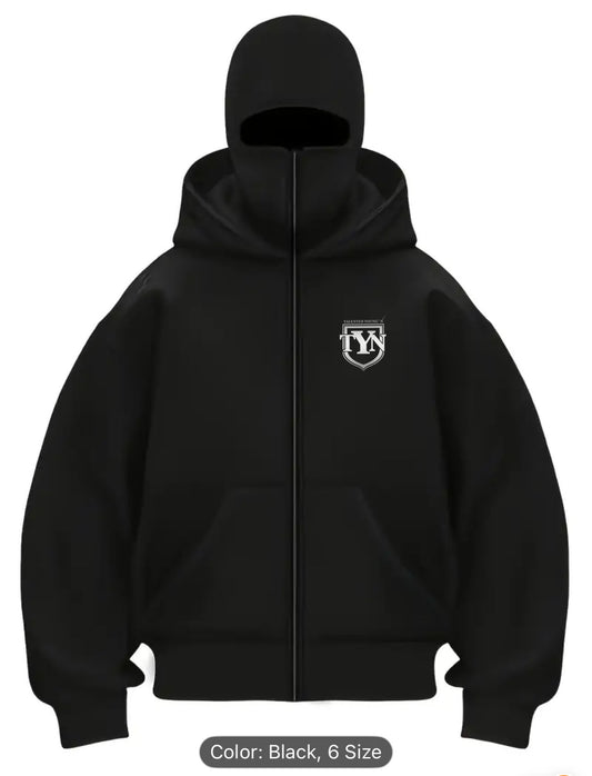 TYN Men’s Fleece Windproof Hoodie with Balaclava
